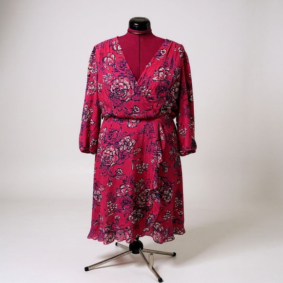 Floral Pink Midi Dress - Picture 1 of 3